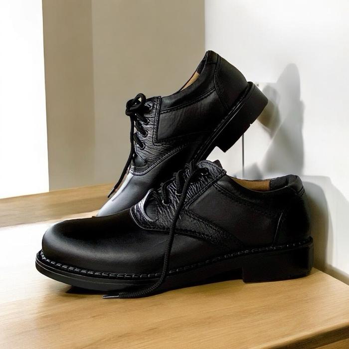 Lionteacher Sepatu Kulit Pria Pantofel Tali Formal Klasik Sol Karet Antislip Untuk Kerja Kantor Seko