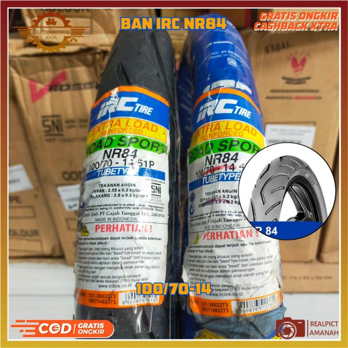 Baru Promo Ban Luar IRC NR84 100/70-14 Ring 14 Tubetype Ban Belakang Matic Mio S 125, X-Ride, Soul G