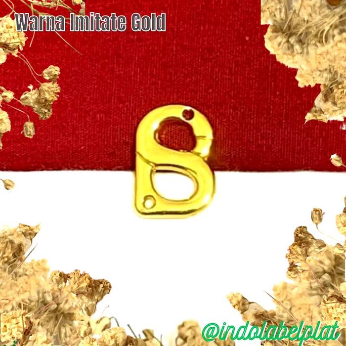 Label Plat Hijab Alloy Custom Ukir LOGO MERK BRAND UNIK (Huruf/ Alphabet/Logo Fashion Label Merk Gam