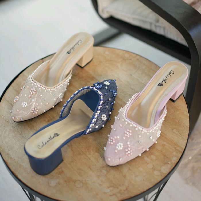 Deu_Calantha Sepatu Selop Payet Arabelle 5  cm
