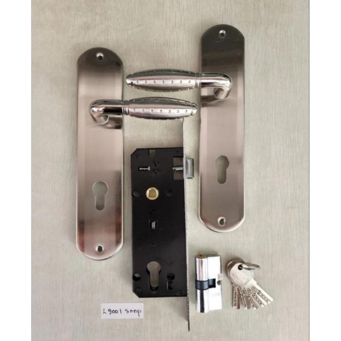 Kunci pintu besar soligen 1 set bodi kunci + silinder SLG / handle besi