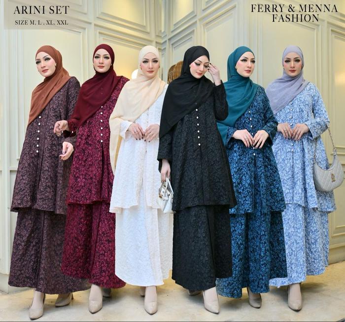 ARINI SET - Baju Muslim - Berbagai Warna - Size M, L, XL, XXL - Fashion Ferry & Mena