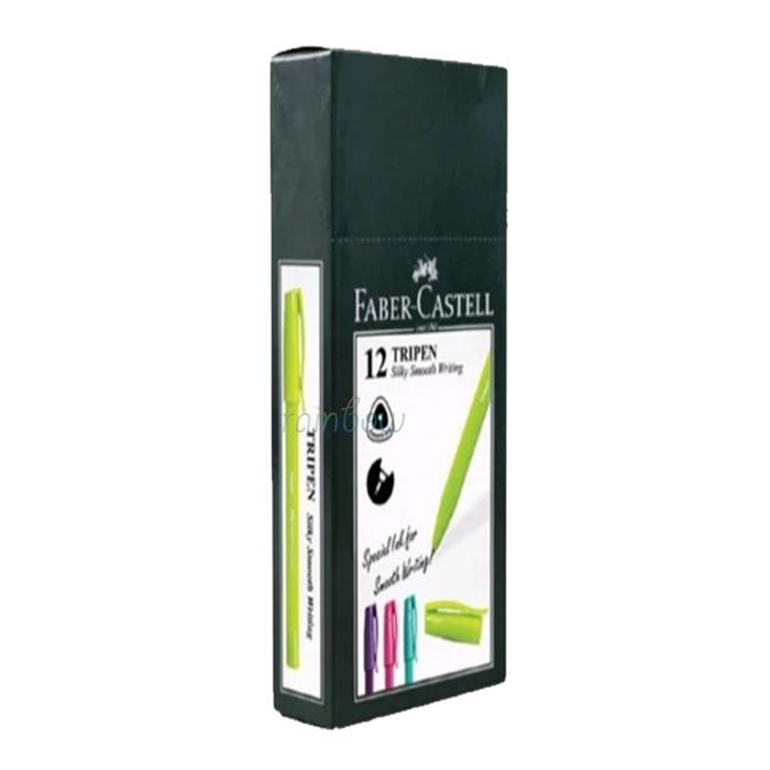 ( 1 Pack Isi 12 Pcs) Pulpen Tripen Faber Castell Ballpoint Bolpen-Hitam -0.7 mm Alat Tulis Pulpen