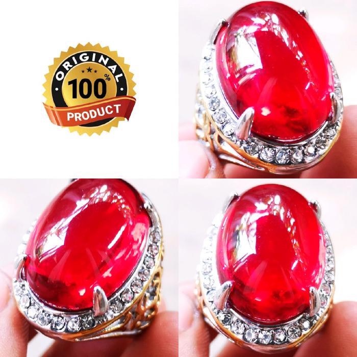 Cincin Pria Siem Jumbo Kristal Titanium Merah - Rings