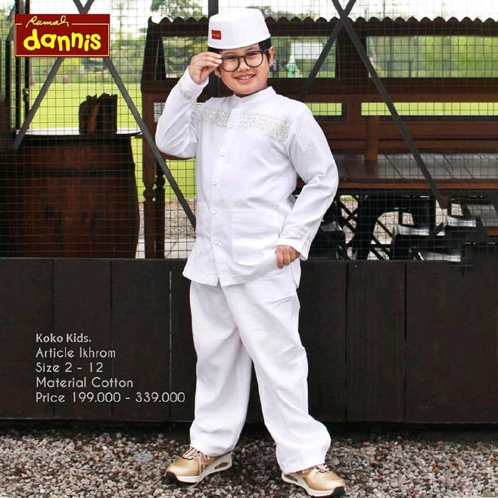 Dannis TAPL 1202 IH Baju Muslim Anak Laki-laki Putih Ikrom Manasik Haji