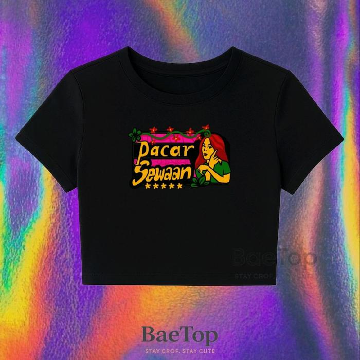 BaeTop Crop Top Pacar Sewaan Retro Y2K CROPTOP Hitam Putih 24S Cotton Combed 24s Slim Fit Style Y2K 