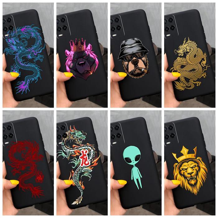 Cute Silicone Case For Oppo A54 Case CPH2239 Soft TPU Stylish Black