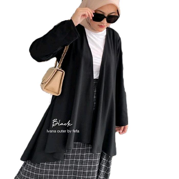 cardigan outer ivana bahan crinkle air flow Wanita