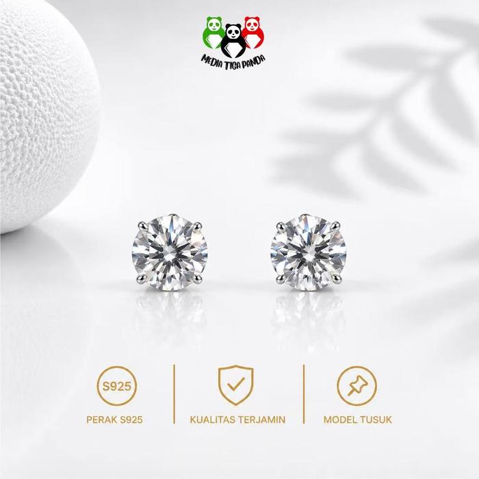 Anting perak s925 , giwang mata satu yang elegan kekinian