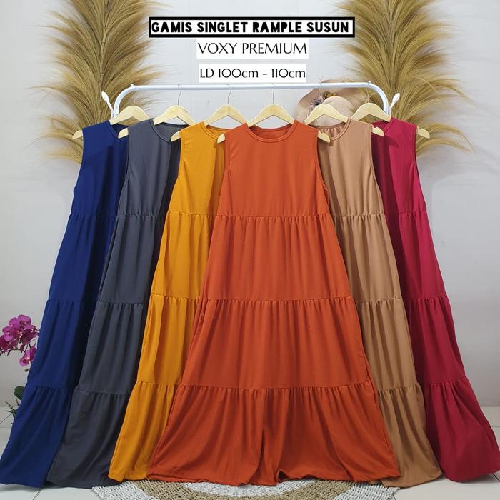 Gamis inner Model 3 Rample LD 120 Cm Jumbo Voxy Spandek Premium PJ 138 CM dan Rompi Jumbo dijual ter