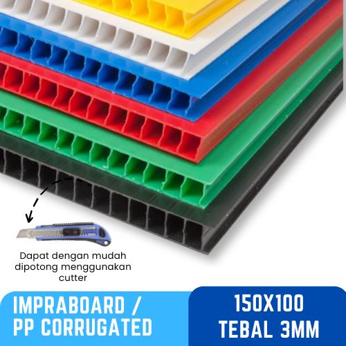 Kilat Impraboard PP Corrugated Infraboard Tebal 3mm Ukuran 150x100cm