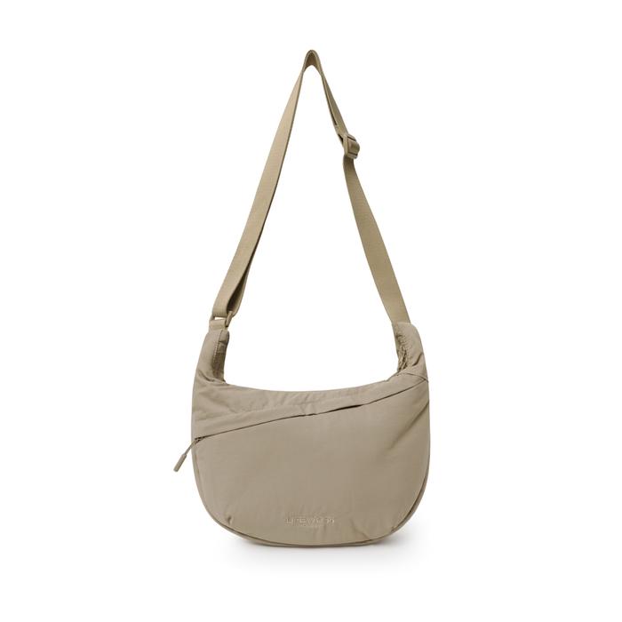 LIFEWORK - Diagonal Zipper Crossbody Bag Beige - Tas Acc Beige Unisex