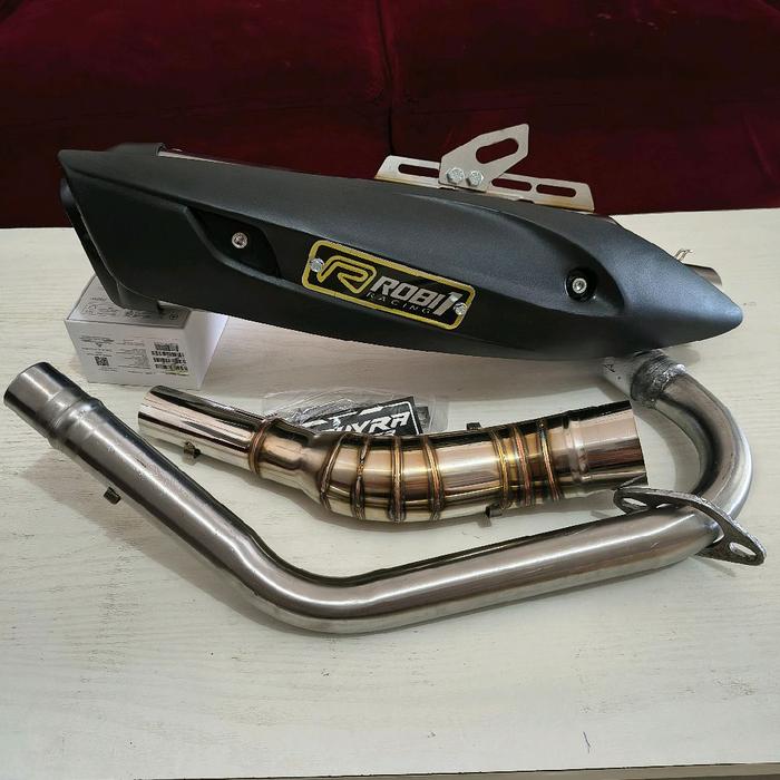 Knalpot Rob1 stenlis bass adem untuk vega jupiter supra blade karisma