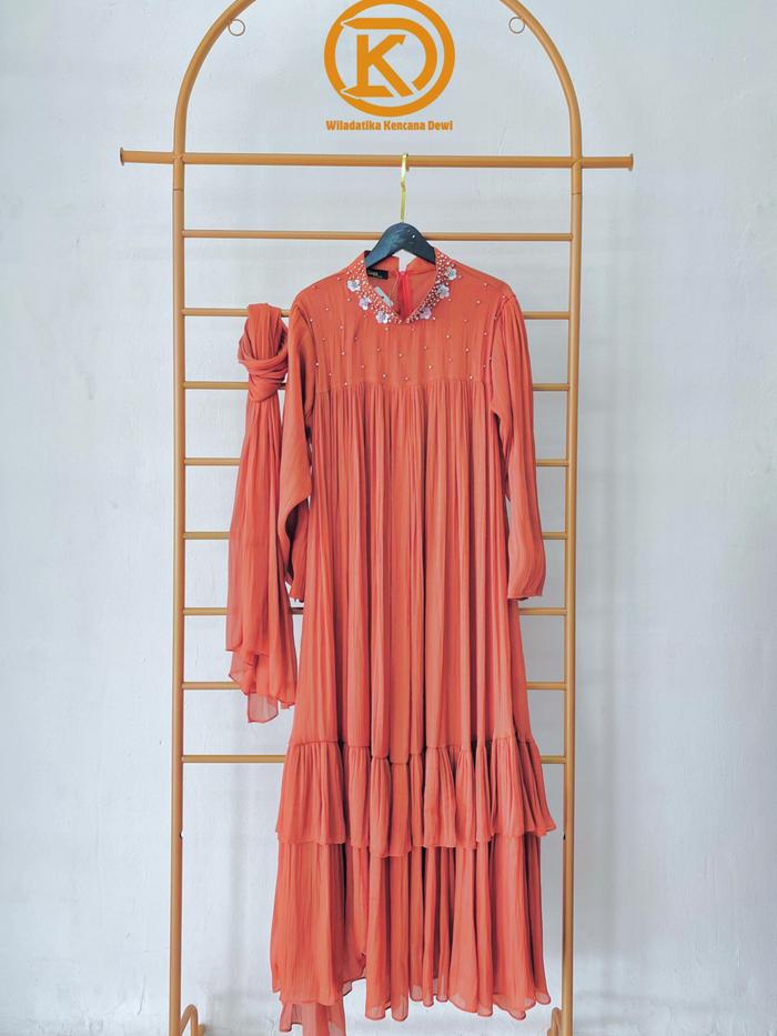 KAMARI DRESS BAHAN SHIMMER PREMIUM BERPAYET FREE PASHMINA Muslim Gamis