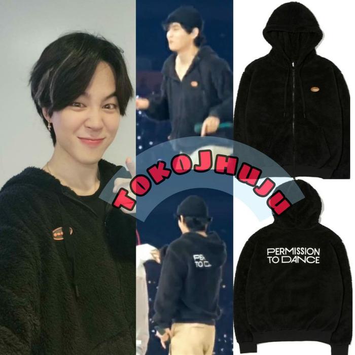 BTS Permission To Dance Logo Kecil + Tulisan belakang // JAKET HOODIE BTS PTD on stage