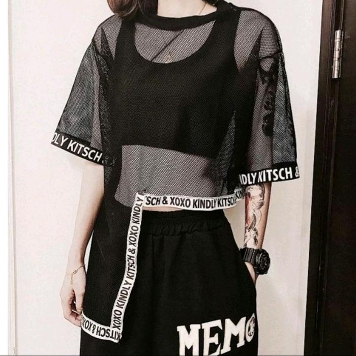 Xoxo blouse harajuku style / blouse outer / outer jaring korean