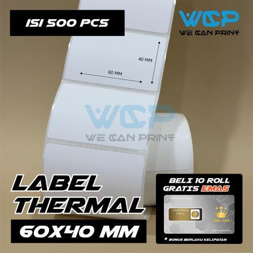 Label Barcode 60 X 40 Kertas Sticker Thermal 60x40 mm isi 500 pcs