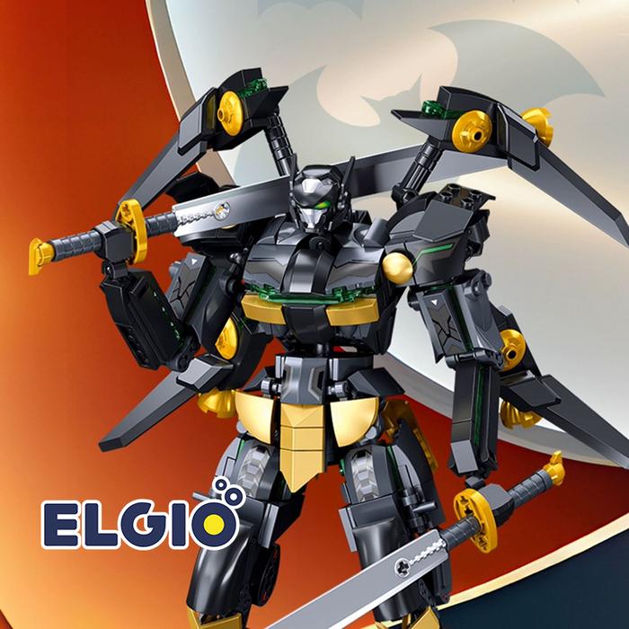 Sluban Bricks Robot Mecha Black Bat Hero B1052