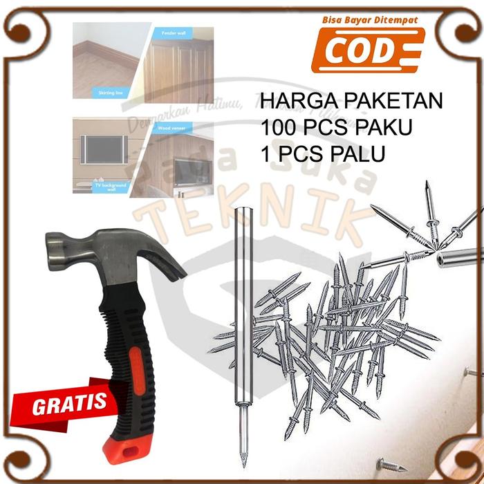 Paku 100 pcs 2sisi Plint Skirting Lantai List Seamless Nail Rak gantung dinding ambalan wall guards