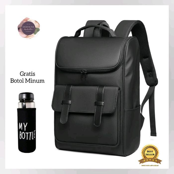 Deefaira Tas Backpack Korean style Model Kotak U POLOS Ransel Aesthetic Anak Sekolah UNISEQ Laki-Lak