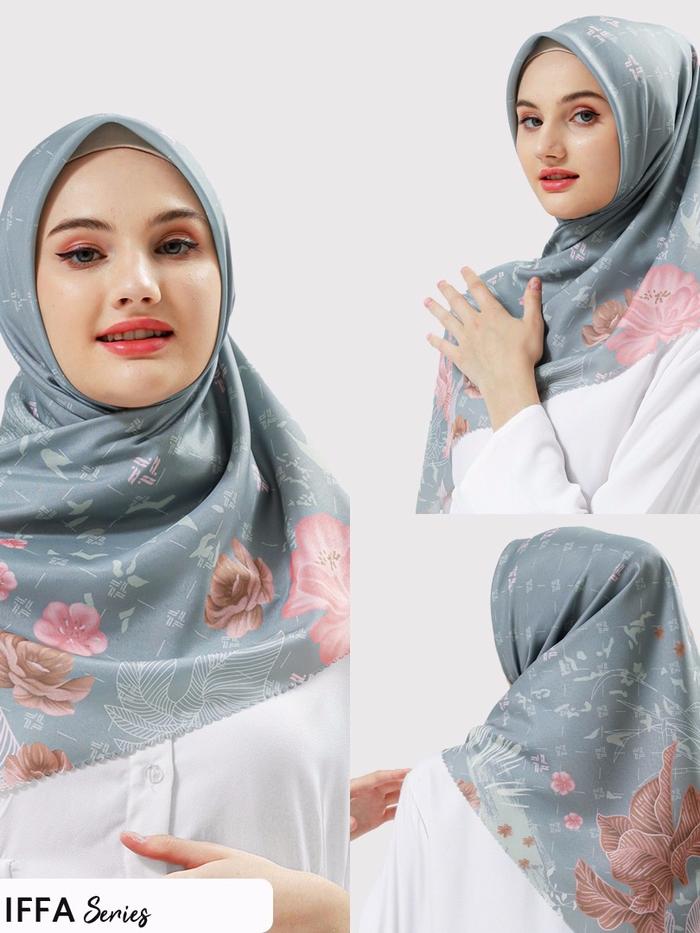 Arzumni Iffa Series | Jilbab Segiempat/Hijab Voal Motif Cantik Nyaman hijab warna magenta motif