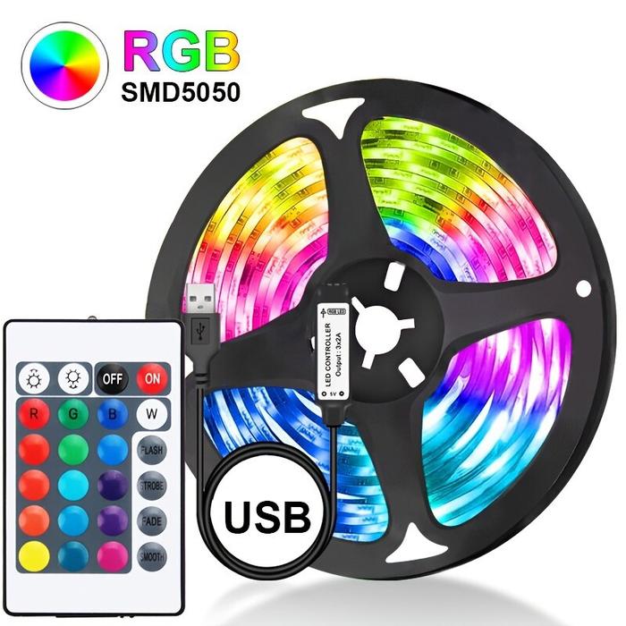 RGB 5050 10M/15M USB LED Strip Light TV Desktop Screen Backlight