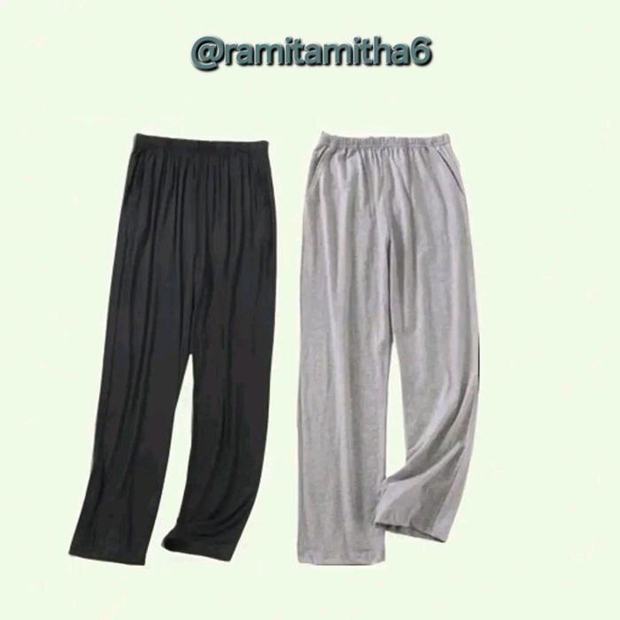 2pcs Celamis Los Aladin & Kerut Wanita Nyaman Celana Kantong Panjang Dewasa Bahan Kaos PE Lembut Ade