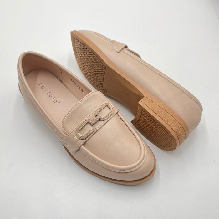 Exclusive Sale Laviola 4345 Lsf - Sepatu Loafers Docmart Flat Black Dan Pink Wanita Shoes Pasti Ori
