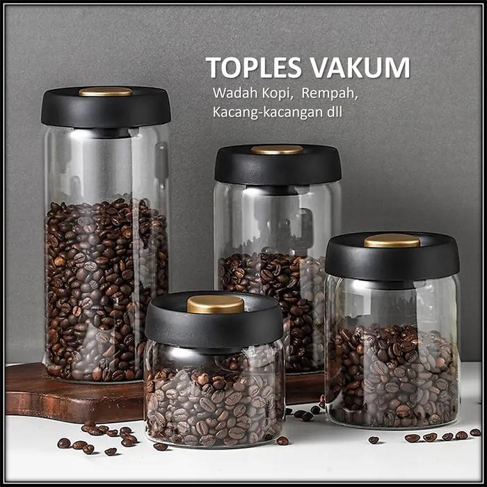 [TOP] Stoples Penyimpanan Kopi Kaca Tersegel Vakum Menjaga Aroma Toples Kopi Stoples Penyimpanan Kac
