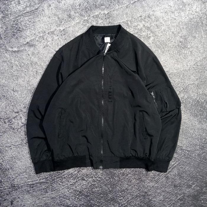 Jaket casual bomber MR.BIG hitam saku samping murah size xxxl
