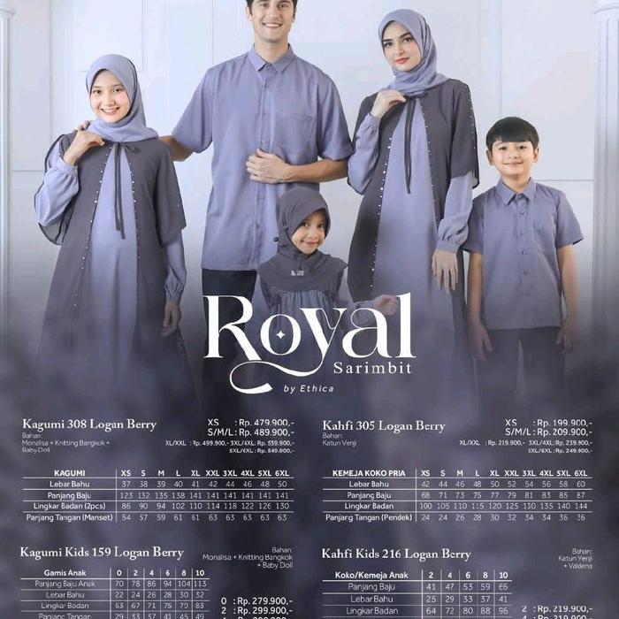 Ethica Kagumi Logan Berry Royal Sarimbit by Ethica 308 Logan Berry untuk Keluarga