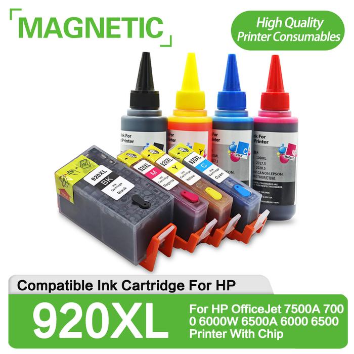 For HP 920 full ink refillable Compatible for For HP OfficeJet 7500A