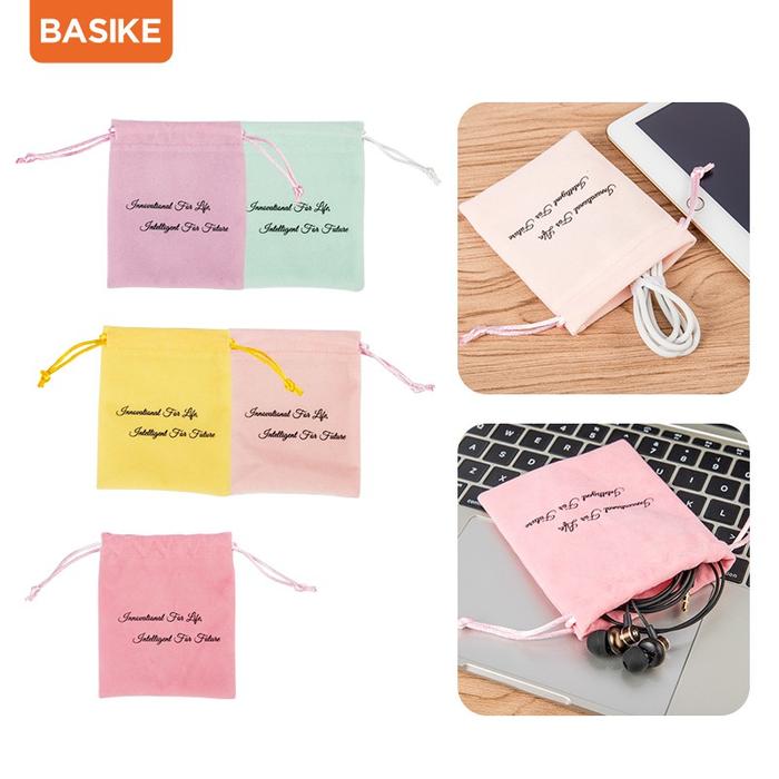 Basike Lucky Tote Bag Pouch Premium Dapat Digunakan Pada Headset Powerbank Kabel Ponsel Kipas Kecil