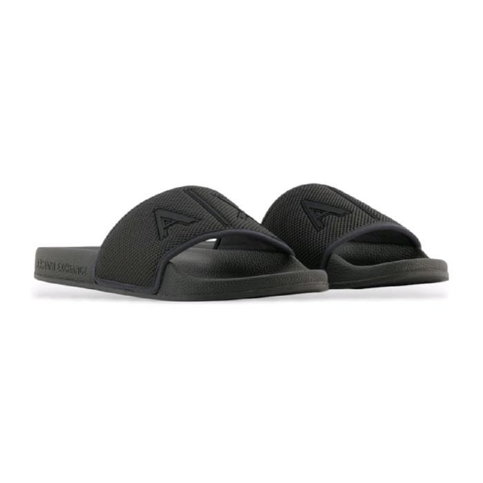 SANDAL PRIA SLIDES - ARMANI EXCHANGE BLACK INK ORIGINAL AUTHENTIC