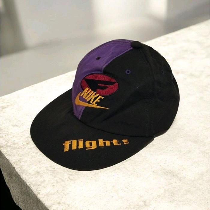 Vintage 90s Nike Flight Black-Purple Snapback  (c)1993 Original