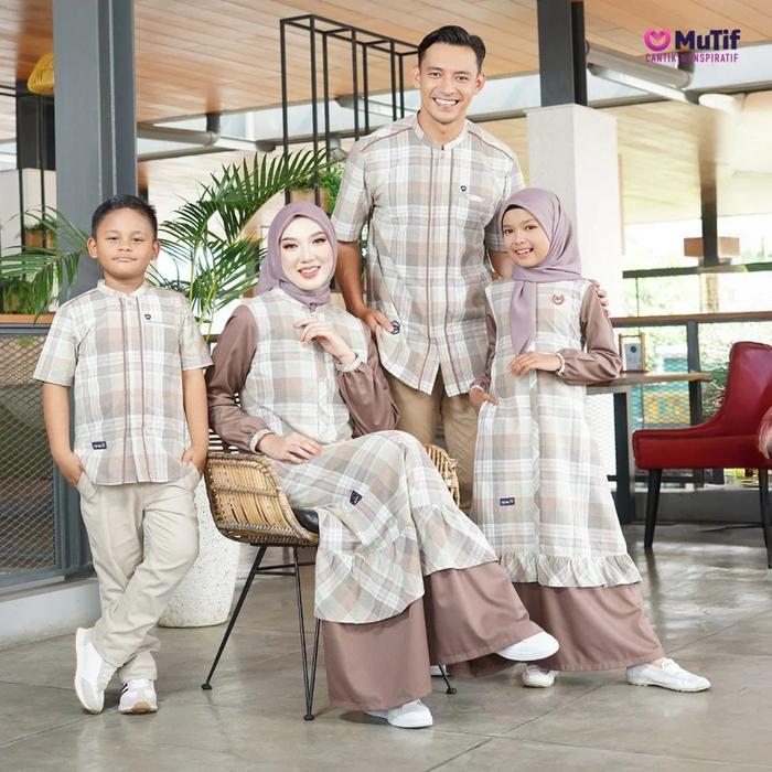 MUTIF Gamis KALEEISA Koko ZIKRA Bronze Green Baju Dress Sarimbit Muslim Katun Remaja Dewasa S-3XL