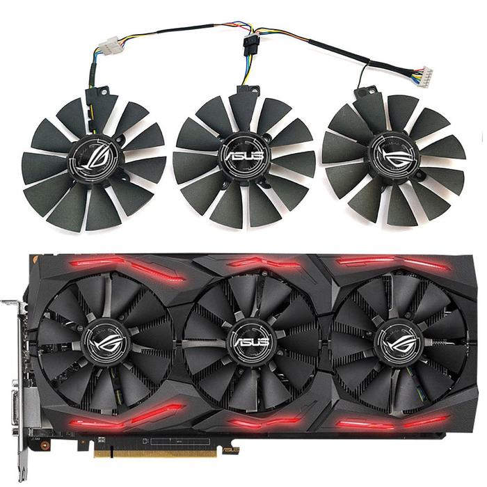 NEW 87MM 6PIN RX VEGA64 VEGA56 GPU Fan,For ASUS ROG-STRIX-RX 590 580 570 480、GTX 1080 1070 1060、R9 3