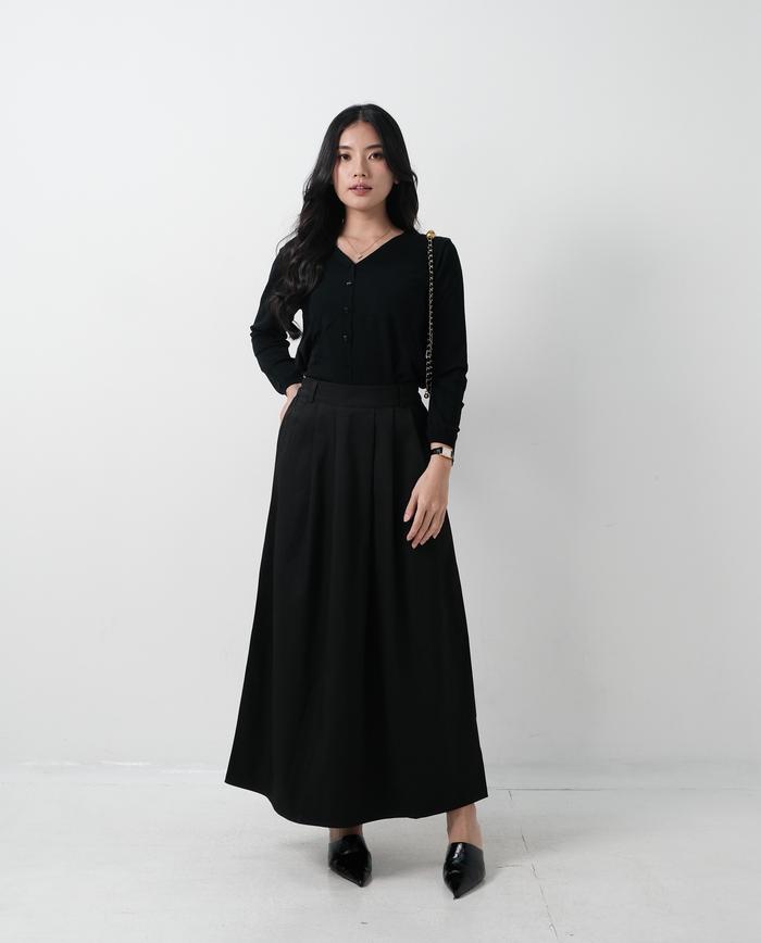 rok pinkdose rok panjang katun polos premium model A ori Pinkdose