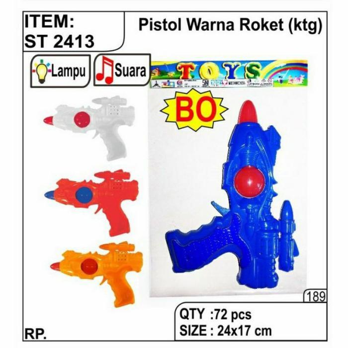 Mainan Anak Tembak Baterai + Lampu Bisa Bunyi ST 2413 Hadiah Tembakan Alat Tentara - merah