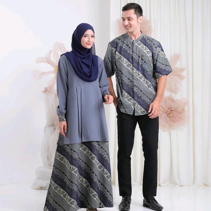 SARIMBIT COUPLE BATIK MAYESA DENIM MICHAN GAMIS KEMEJA ADEM Keluarga