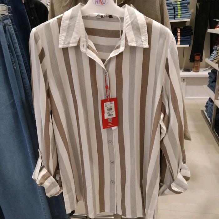 AKO Kemeja Salur 14.5003 New Wanita Atasan Panjang