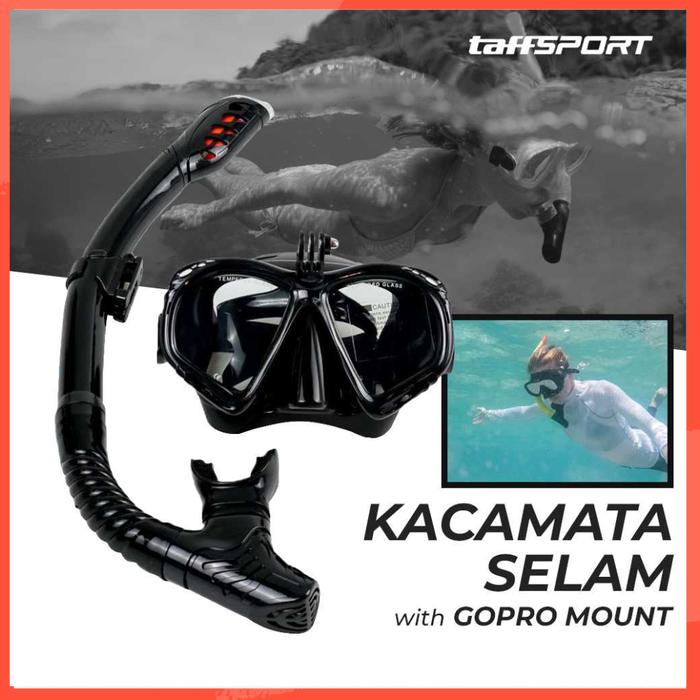 COD TaffSPORT Kacamata Selam Scuba Diving Snorkeling with GoPro Mount - AS304 / Masker nyelam renang