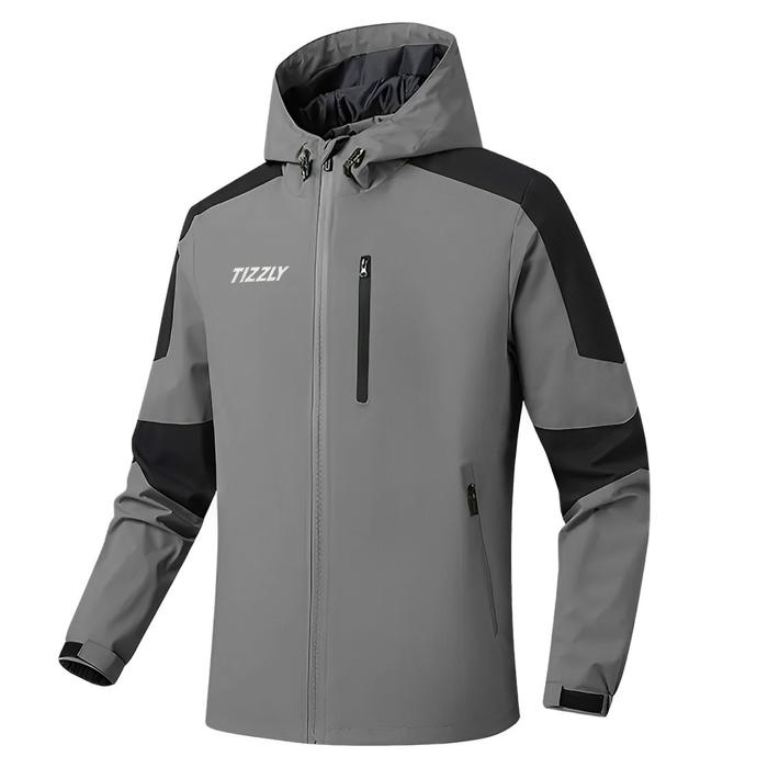 Tizzly - Kardon Outdoor grey-black | jaket gunung hangat lembut tahan air angin Tebal Pria Waterproo