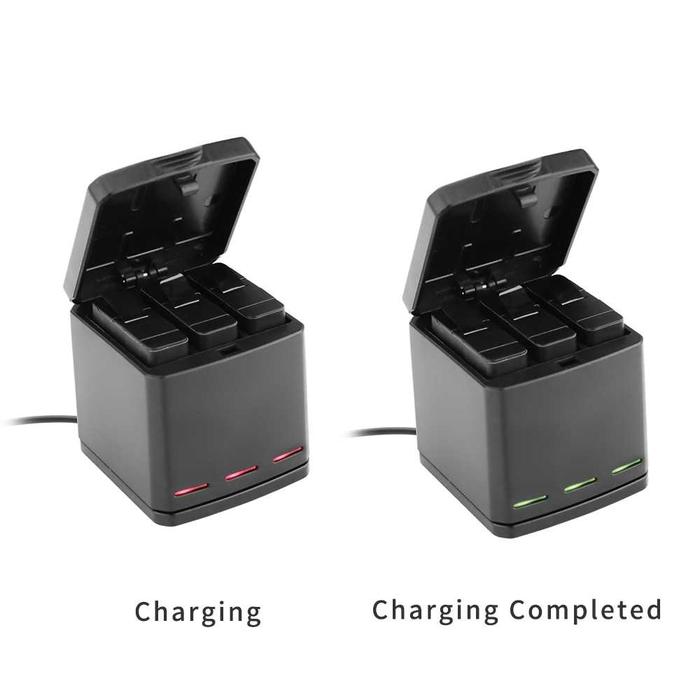 Charger Batrai Gopro Hero Cas Baterai 2 3 Slot untuk GoPro Hero 4 5 6 7 9