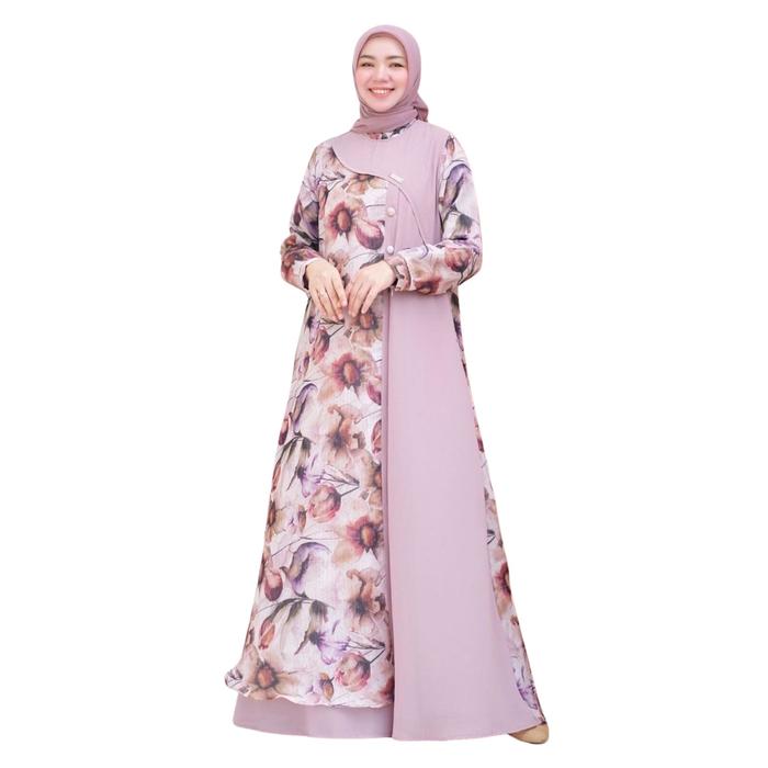 SAVANNA DRESS BY NINOS DESIGN ceruty diamond High Lembut Mocca Muslim Nyaman Panjang Wanita Gamis Me