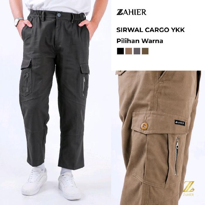 Zahier Celana Sirwal cargo Pria Zipper YKK Twill Import Modern Premium Karet Katun Nyaman Stretch Pa