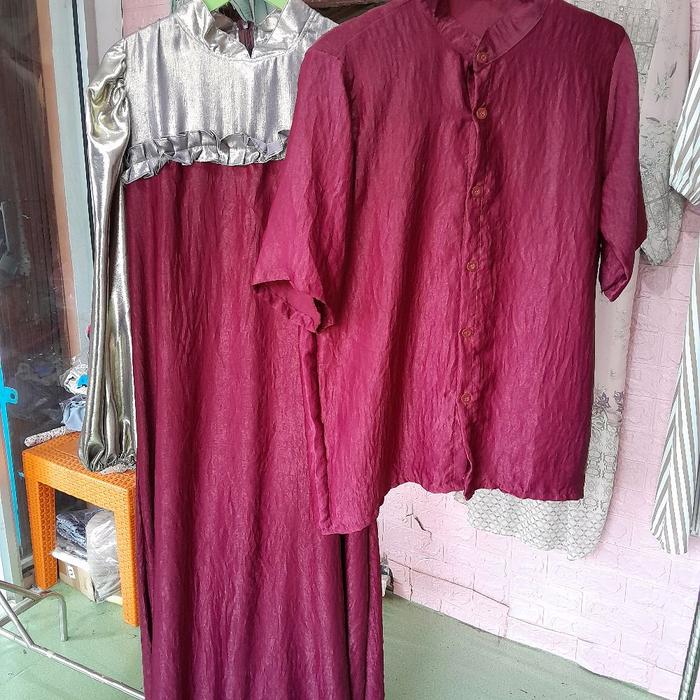 pamela set gamis hijab couple satu set koko