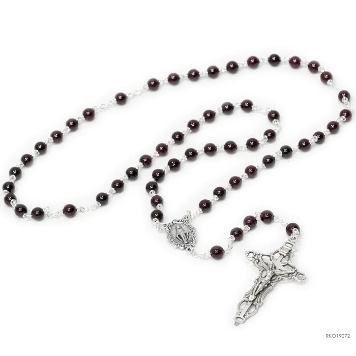 TERLARIS Rosario Batu Garnet 6mm  Katolik READY