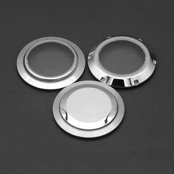 Mod Silver 35.5mm Solid Transparent Case Bottom Cover Sapphire Watch Back Cover For RLX Suarine Yach