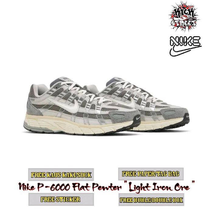Sepatu Sneakers Pria Wanita Nike P 6000 Flat Pewter Light Iron Ore 100% Original BRAND NEW